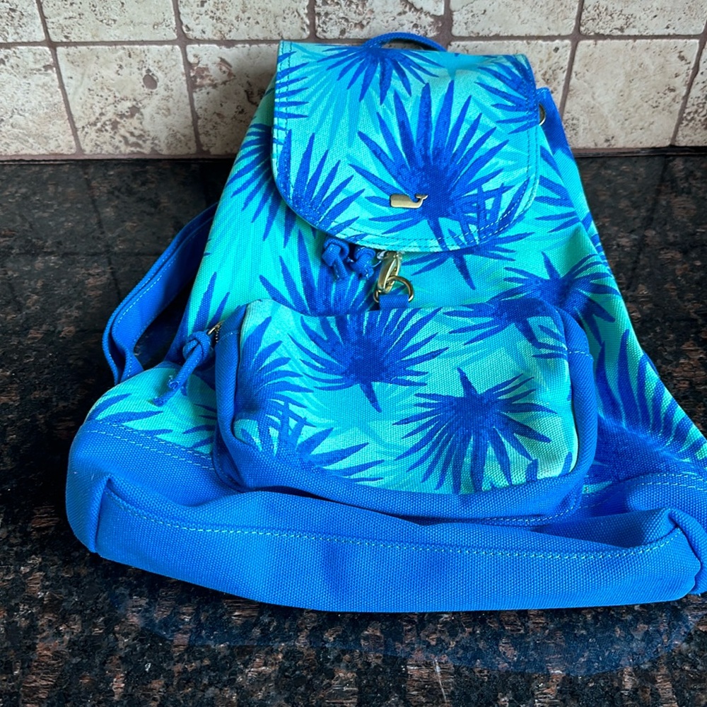 Vinyard Vines Canvas electric palm tree back pack